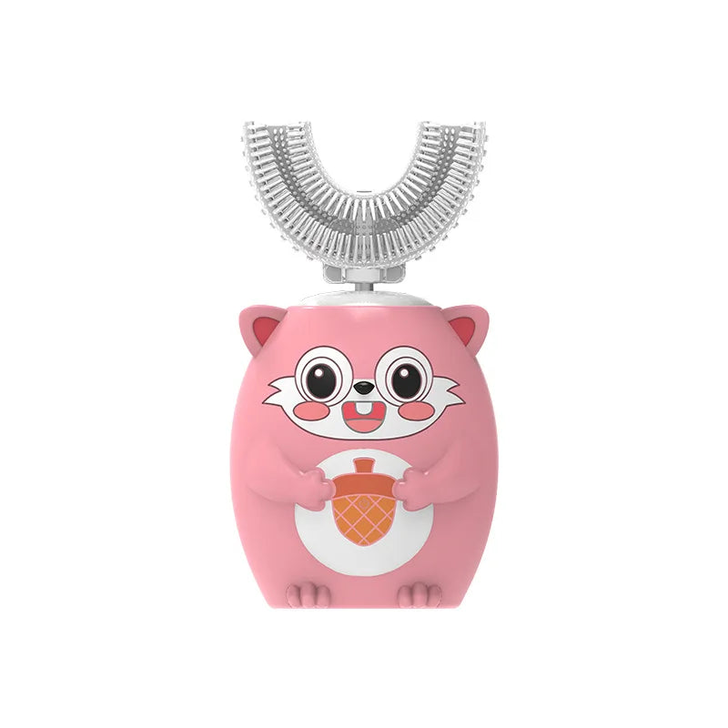 HappyBrush 360° Sonic U-Shaped Toothbrush – Gentle, Rechargeable & Fun Blue Light Timer for Children