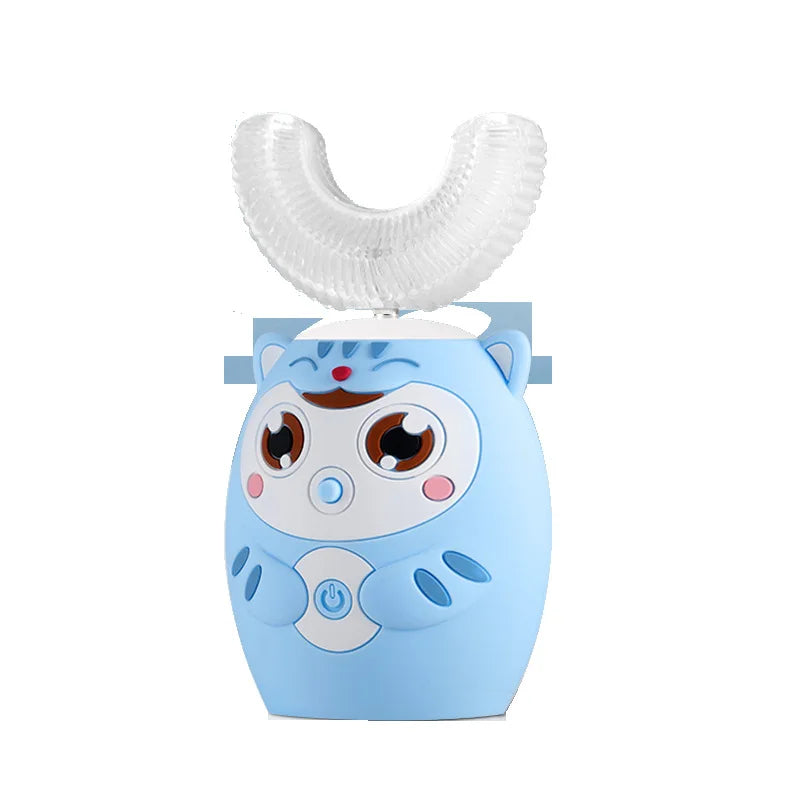 HappyBrush 360° Sonic U-Shaped Toothbrush – Gentle, Rechargeable & Fun Blue Light Timer for Children