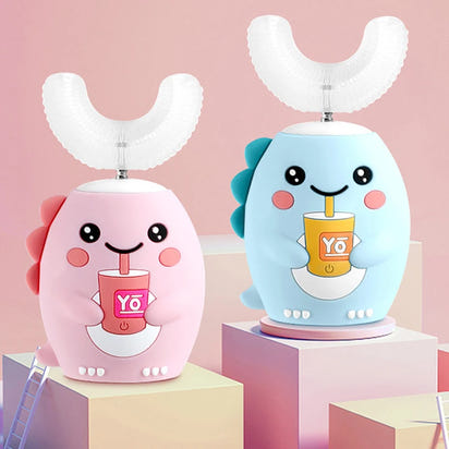 HappyBrush 360° Sonic U-Shaped Toothbrush – Gentle, Rechargeable & Fun Blue Light Timer for Children