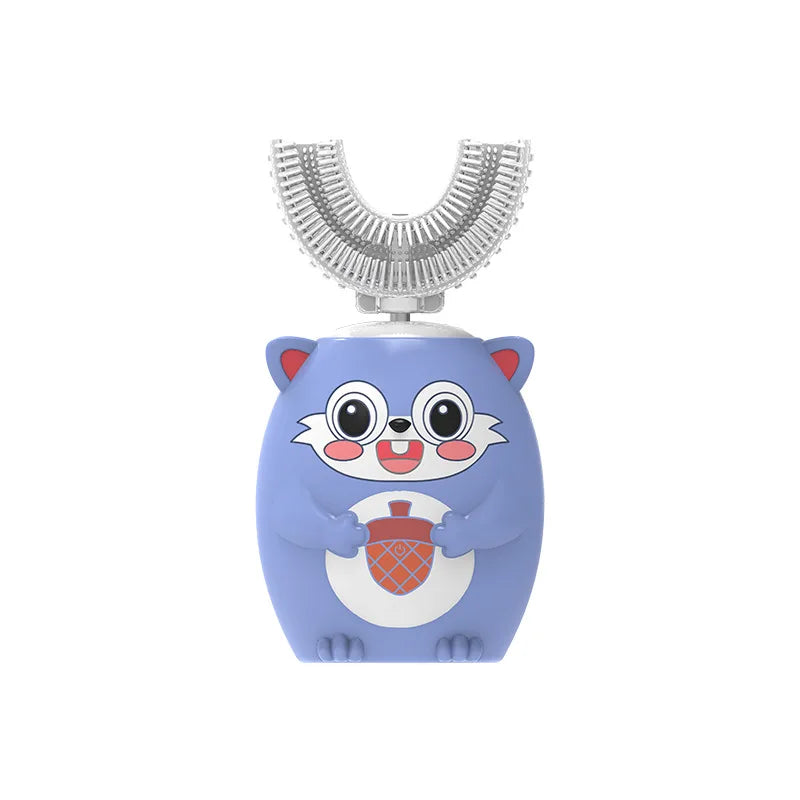 HappyBrush 360° Sonic U-Shaped Toothbrush – Gentle, Rechargeable & Fun Blue Light Timer for Children