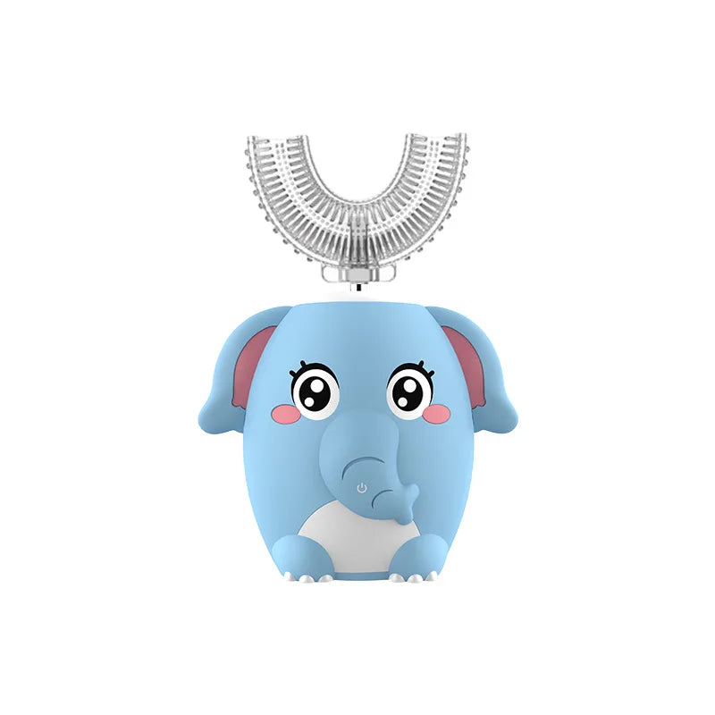 HappyBrush 360° Sonic U-Shaped Toothbrush – Gentle, Rechargeable & Fun Blue Light Timer for Children