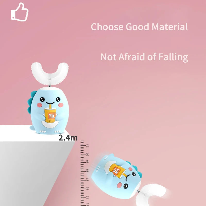 HappyBrush 360° Sonic U-Shaped Toothbrush – Gentle, Rechargeable & Fun Blue Light Timer for Children